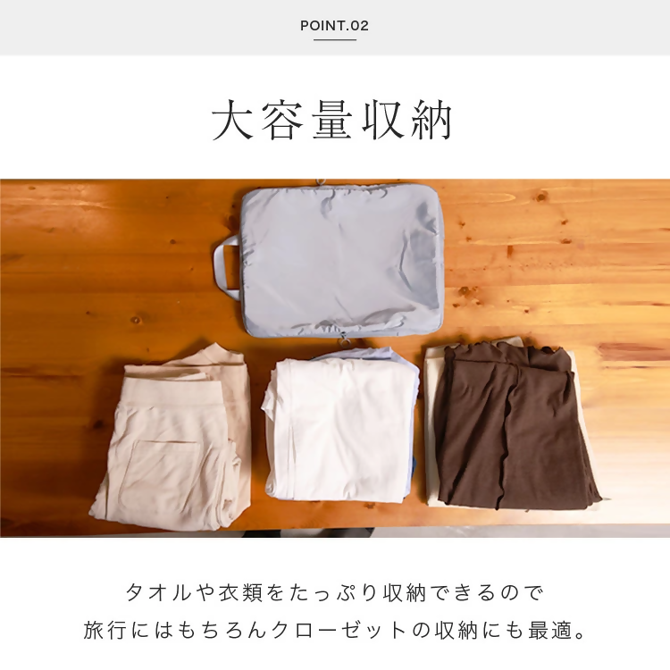 【FLOAD/フロード公式】 トラベル圧縮袋（グレー）｜ 2点セット トラベルポーチ 圧縮 圧縮ポーチ 圧縮収納ポーチ 圧縮バック 旅行用圧縮袋 旅行用圧縮バッグ 旅行 収納 バッグ 愛知県 岐阜県 名古屋 acct FLOAD