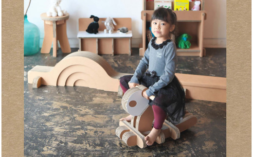 【ダンボール家具・トイ】ダンボールパンダゆらゆら｜ぱんだ おもちゃ 子ども 遊具 遊び 室内遊び かわいい