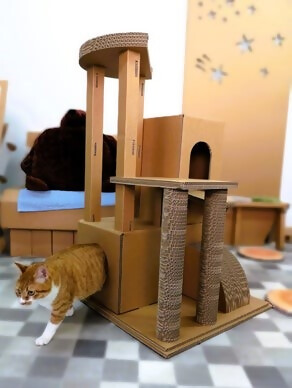 【ダンボール家具・トイ】キャットタワー｜キャットタワー 段ボール 強化ダンボール 爪とぎ ネコちゃん リサイクル 猫ハウス 爪とぎ 運動不足解消 SDGs エコ オリジナル