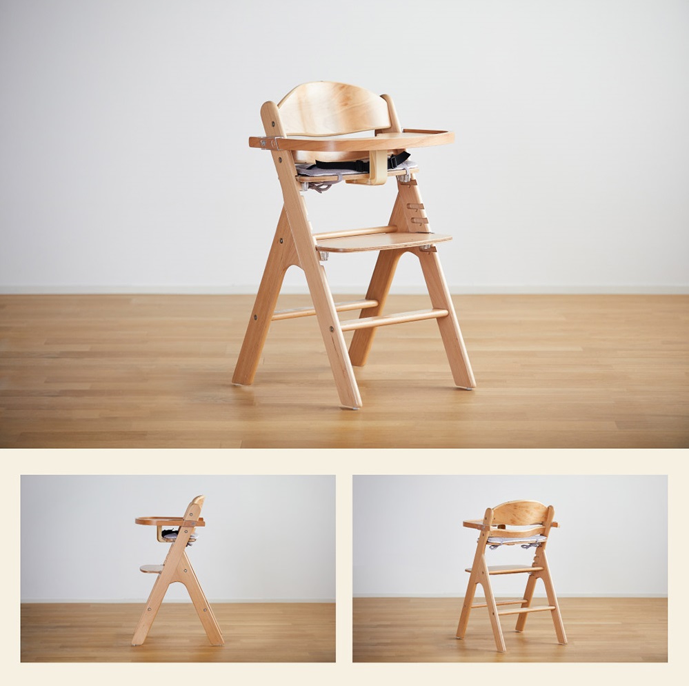 木製ハイチェア スワルン クッション付（ナチュラル）｜カトージ KATOJI 子ども 赤ちゃん 幼児 椅子 ブランド 子育て 家具 おしゃれ かわいい ハイチェア キッズチェア チャイルドチェア 木製 子供用 ナチュラル