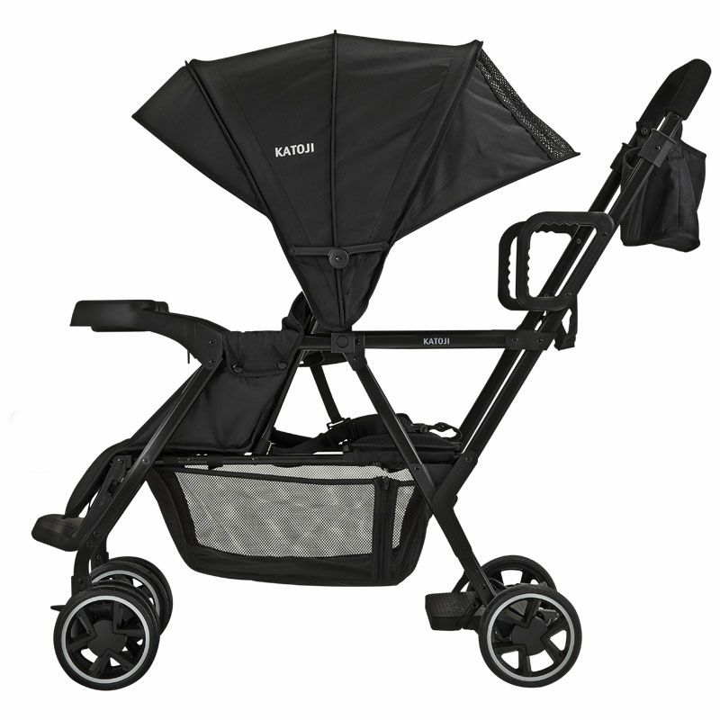 ベビーカー 二人でゴー（ブラック）｜カトージ KATOJI ブランド 子育て お出かけ 2人乗り 二人乗り お散歩 子ども 子供 旅行 キッズ 兄弟 姉妹 コンパクト スタイリッシュ おしゃれ 赤ちゃん ベビー ベビーカー 2人でゴー