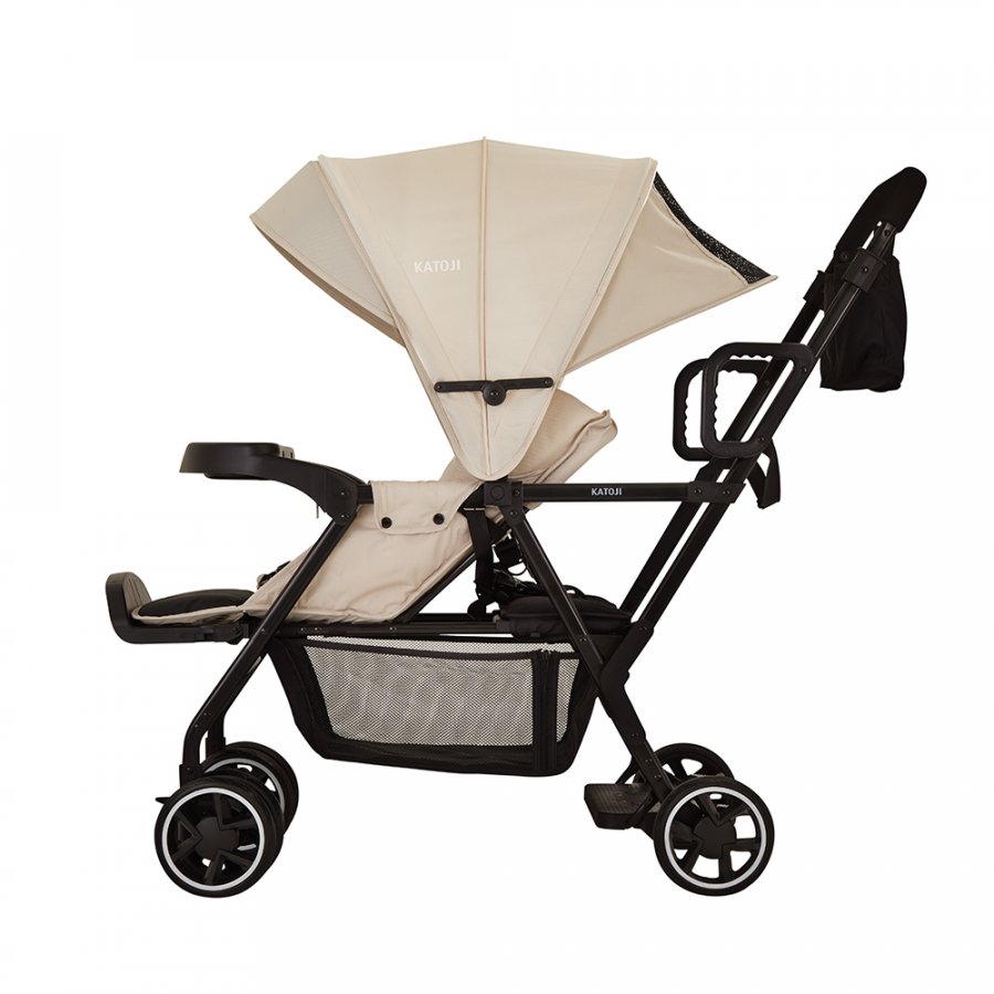 ベビーカー 二人でゴー（ベージュ）｜カトージ KATOJI ブランド 子育て お出かけ 2人乗り 二人乗り お散歩 子ども 子供 旅行 キッズ 兄弟 姉妹 コンパクト スタイリッシュ おしゃれ 赤ちゃん ベビー ベビーカー 2人でゴー