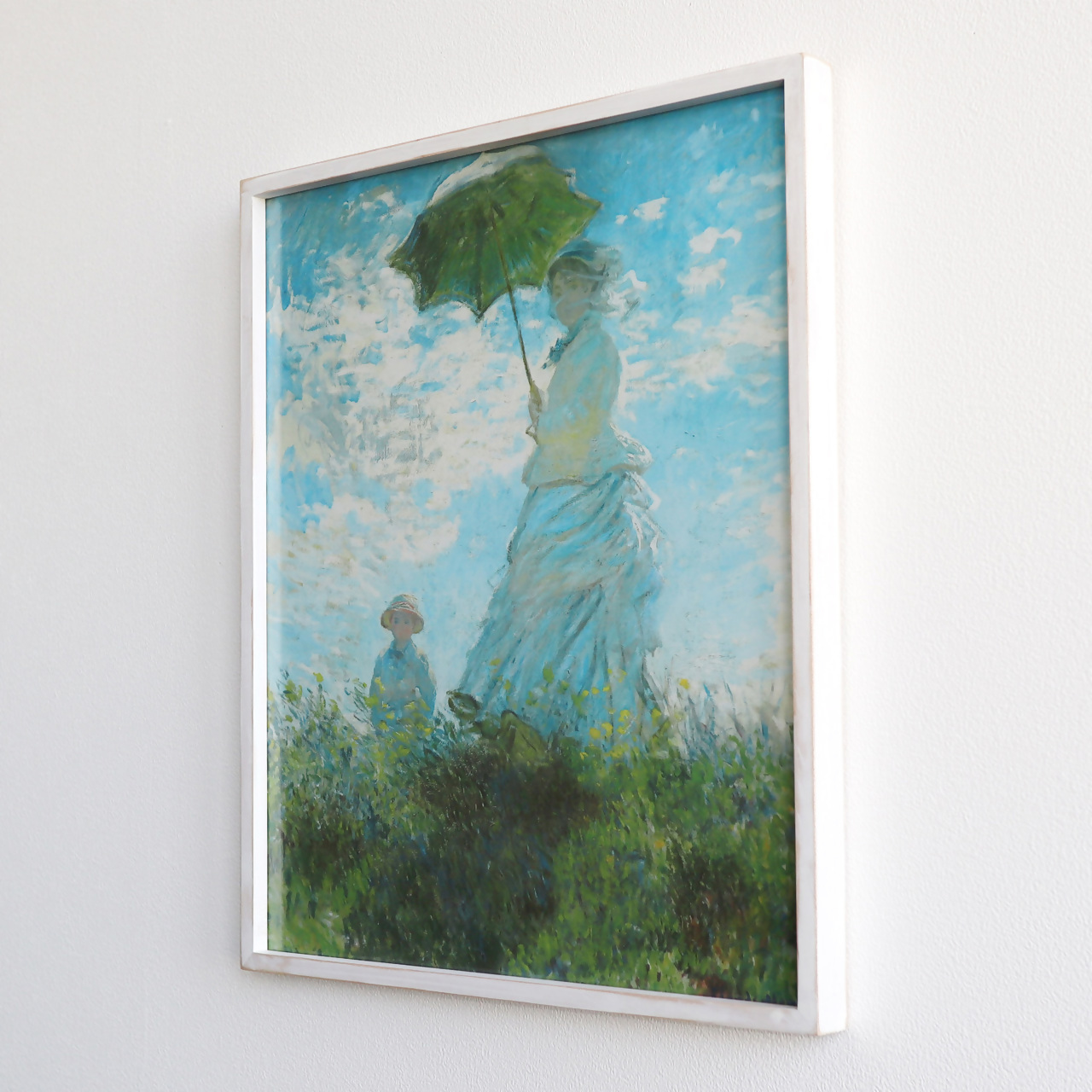 クロード・モネ「散歩、日傘をさす女」木製フレーム｜絵画 インテリア アート 葛飾北斎 富嶽三十六景 神奈川県沖 壁掛け スタンド フィルム 光に透けるアート 複製画 MOSHA-PRO MOSHA-COLLE
