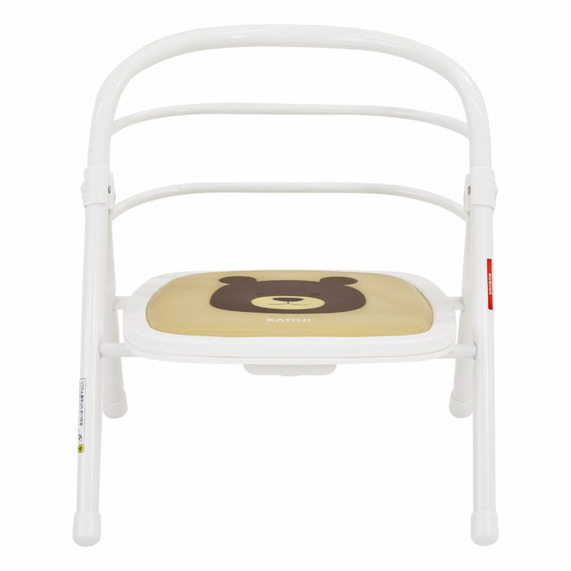 折りたたみパイプイス くまのウェルトⅡ(ホワイト)｜カトージ KATOJI ブランド 子育て 子ども 子供 椅子 コンパクト かわいい 豆イス 豆椅子 まめ椅子 小さい ホワイト 白 くま