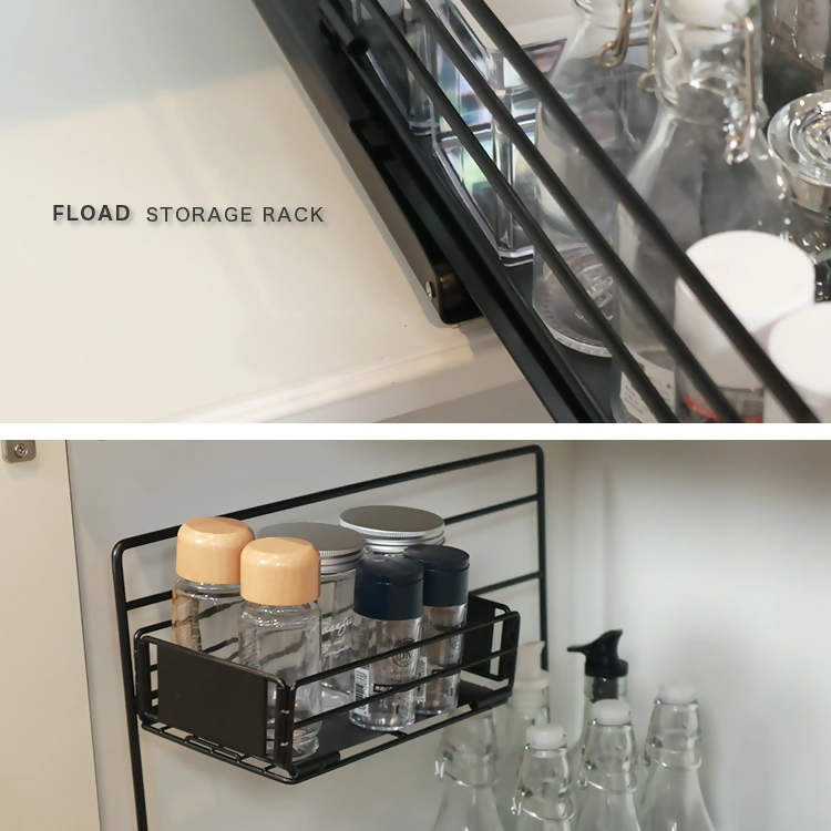 【FLOAD/フロード公式】シンク下スライド式収納ラック（ホワイト）｜ シンク下 収納 スライド ラック 引き出し キッチン収納 シンク下収納ラック スライドラック 台所収納 ホワイト ブラック キッチン下収納 愛知県 岐阜県 名古屋 acct FLOAD