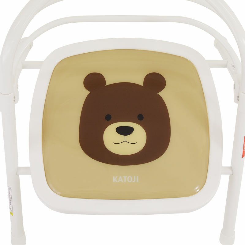 折りたたみパイプイス くまのウェルトⅡ(ホワイト)｜カトージ KATOJI ブランド 子育て 子ども 子供 椅子 コンパクト かわいい 豆イス 豆椅子 まめ椅子 小さい ホワイト 白 くま