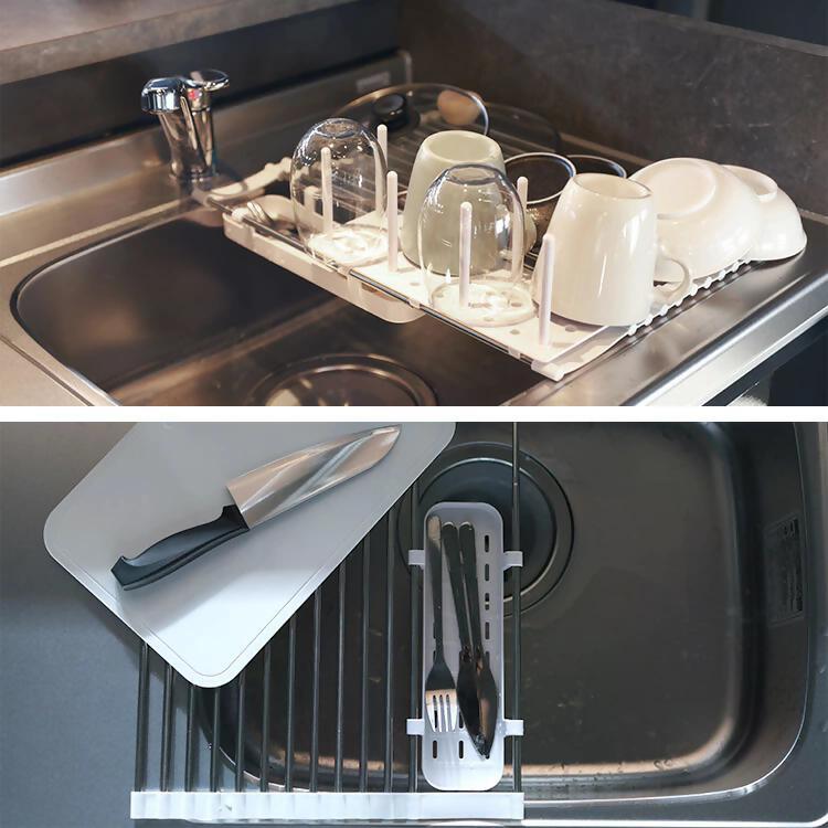 【FLOAD/フロード公式】 水切りマット（ブラック/タイプB）｜ 水切りラック スリム 水切りかご シンク内 水切りマット 大判 シリコン 水切りカゴ 水切り 折りたたみ シンク上 キッチン用品 愛知県 岐阜県 名古屋 acct FLOAD