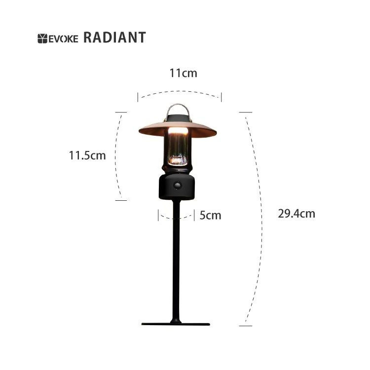 【EVOKE/イヴォーグ公式】 RADIANT ラディアント キャンプ用ランタン（ブラック）｜ ランタン LED 充電式 ledランタン ランタンled ランタンシェード ランタンスタンド ランタン 照明 ライト コンパクト かわいい おしゃれ キャンプ アウトドア 懐中電灯 小型 RADIANT ラディアント 災害 防災 愛知県 岐阜県 名古屋 acct EVOKE