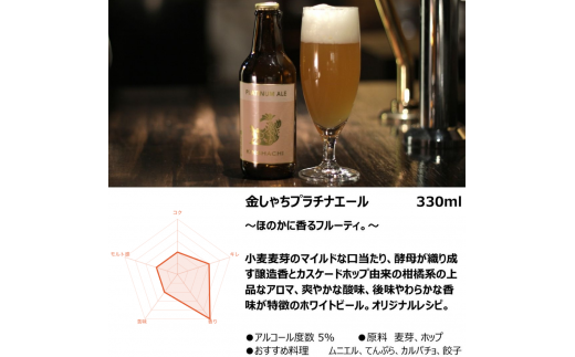 金しゃちビール24本セット（ アルト ・ ピルスナー ・ IPA ・ プラチナエール 全4種×6本）｜ ビール 金しゃちビール 飲み比べ 詰め合わせ お酒 アルコール お食事 おみやげ お土産 24本 麦芽 ホップ 愛知 金鯱 クラフトビール 盛田金しゃちビール