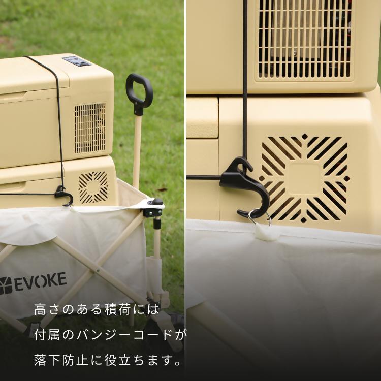 【EVOKE/イヴォーグ公式】 CARRY キャリー アウトドアワゴン（ブラック）｜ アウトドアワゴン キャリーカート キャリーワゴン 折りたたみ アウトドア キャンプ レジャー キャリー カート タイヤ 収納 持ち運び コンパクト ワゴン ワイドタイヤ 4輪 耐荷重120kg 台車 大容量 愛知県 岐阜県 名古屋 acct EVOKE