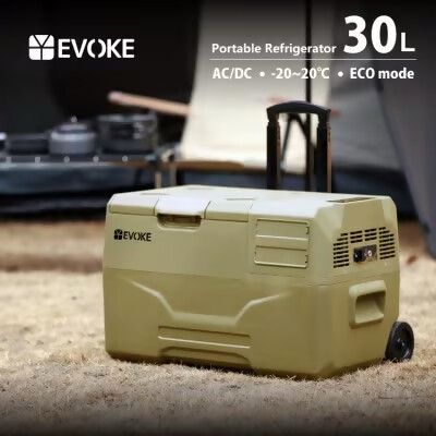 【EVOKE/イヴォーグ公式】 GLAZE30 ポータブル冷蔵30L（オクスフォードタン）｜ ポータブル冷蔵庫 車載冷蔵庫 30L ポータブル冷凍庫 車載 冷蔵庫 車載用冷蔵庫 クーラーボックス GLAZE グレイズ -20℃～20℃ アウトドア キャンプ AC DC 12V 24V バッテリー別売り 愛知県 岐阜県 名古屋 acct EVOKE