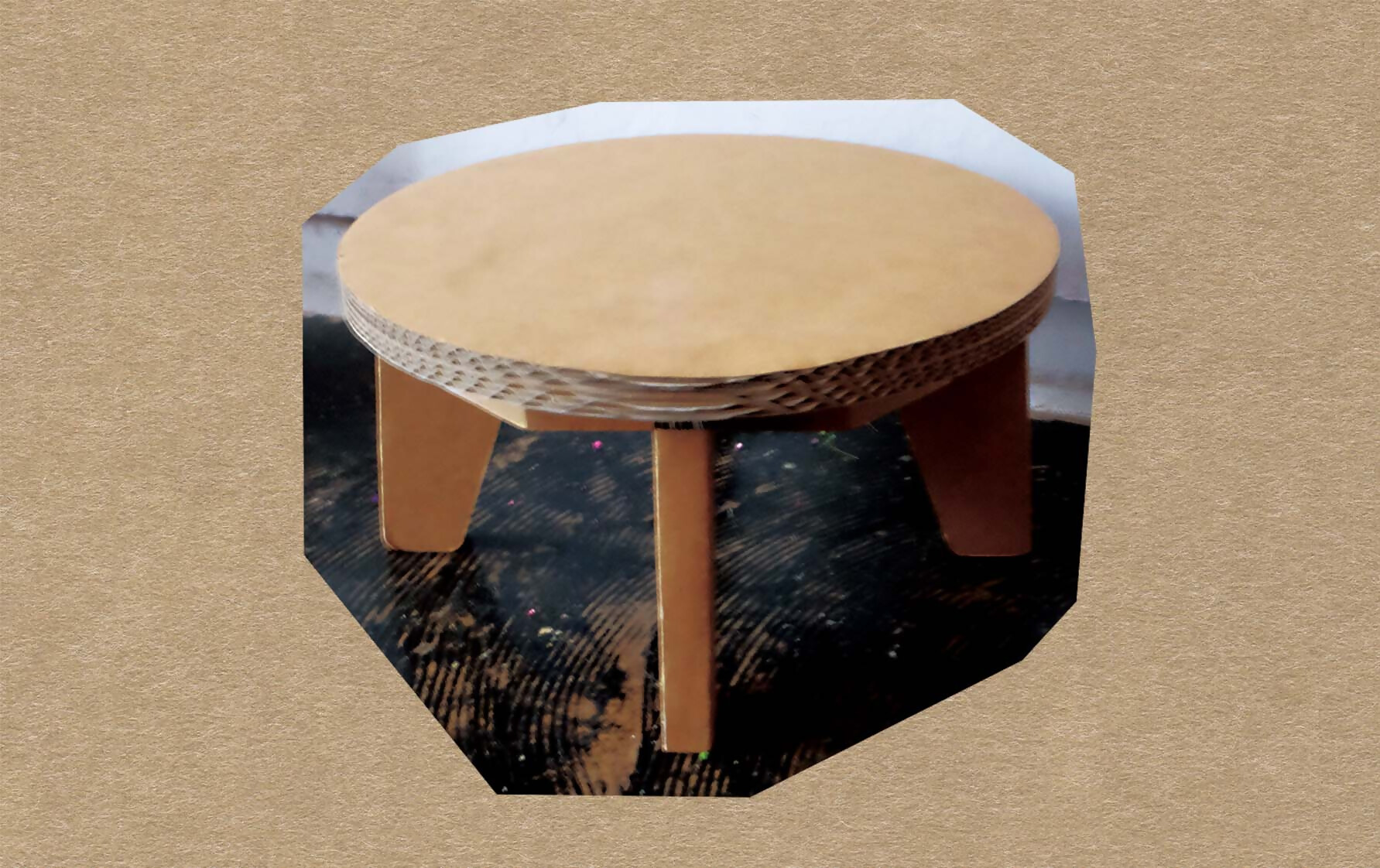 【ダンボール家具・トイ】ダンボールちゃぶ台｜かわいい 子ども 遊び おままごと オリジナル アレンジ