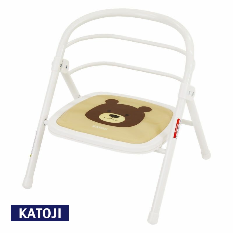 折りたたみパイプイス くまのウェルトⅡ(ホワイト)｜カトージ KATOJI ブランド 子育て 子ども 子供 椅子 コンパクト かわいい 豆イス 豆椅子 まめ椅子 小さい ホワイト 白 くま