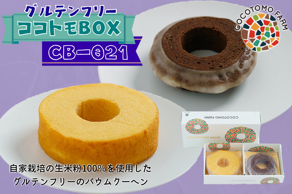 自家製生米粉100%のしっとりバウムクーヘンが人気　ココトモBOX　CB-021｜バウムクーヘン お米 米粉 ソフト 白米 ブラウニー セット 詰め合わせ スイーツ デザート ココトモ プチギフトバームクーヘン ヘルシー グルテンフリー愛知 尾張