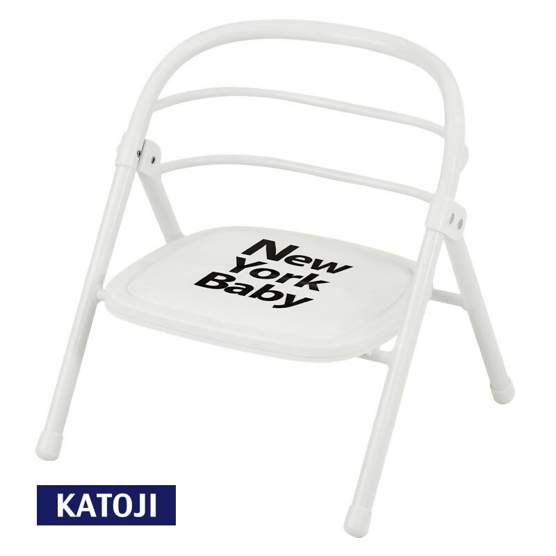 折りたたみパイプイス（NewYork・Baby ホワイト）｜カトージ KATOJI ブランド 子育て 子ども 子供 椅子 コンパクト かわいい 豆イス 豆椅子 まめ椅子 小さい ホワイト 白 折りたたみ 折り畳み