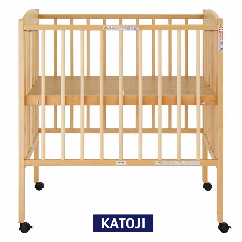 日本製折りたたみミニベビーベッドハイタイプ（ナチュラル）｜カトージ KATOJI ブランド 子育て お昼寝 子ども 子供 おしゃれ 赤ちゃん ベビー ベビー用品 ベビーベッド ベッド ハイシート 家具 かわいい ミニ