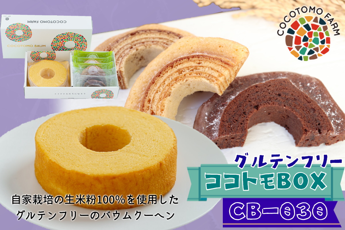 自家製生米粉100%のしっとりバウムクーヘンが人気　ココトモBOX　CB-030｜バウムクーヘン お米 米粉 ソフト 白米 ブラウニー セット 詰め合わせ スイーツ デザート ココトモ プチギフトバームクーヘン ヘルシー グルテンフリー愛知 尾張