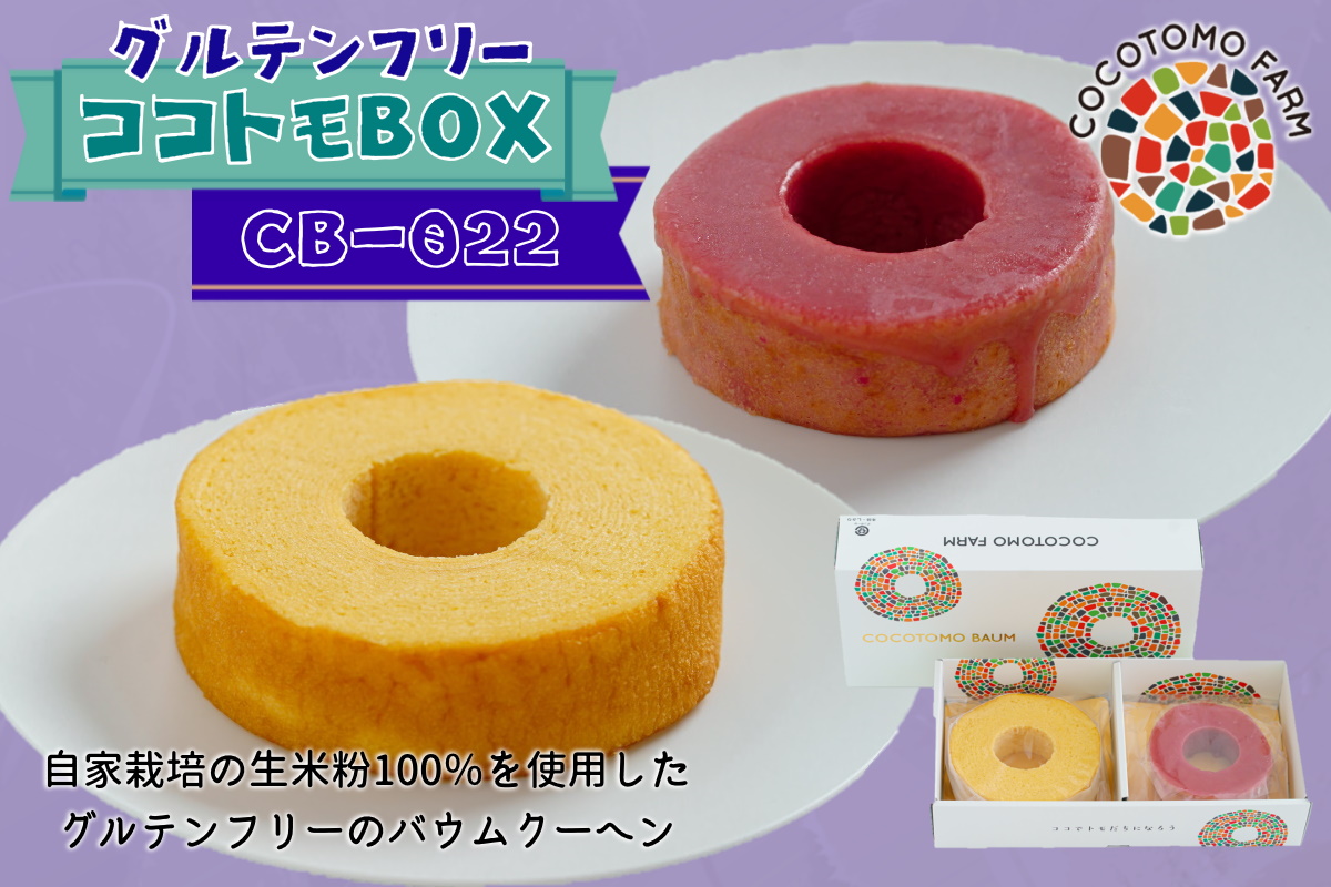 自家製生米粉100%のしっとりバウムクーヘンが人気　ココトモBOX　CB-022｜バウムクーヘン お米 米粉 ソフト 白米 いちご セット 詰め合わせ スイーツ デザート ココトモ プチギフトバームクーヘン ヘルシー グルテンフリー愛知 尾張