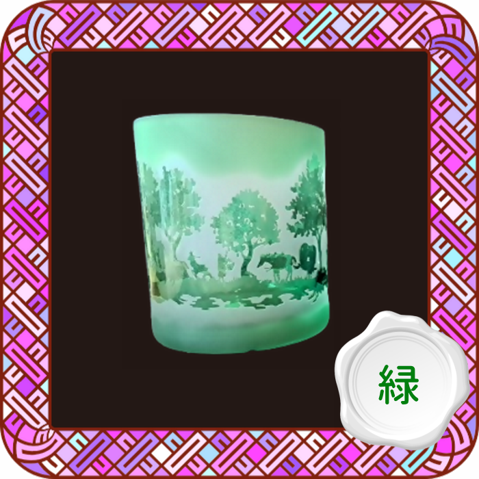 サンドブラストグラス(ガラス彫刻)緑色｜ガラス彫刻 ガラス オリジナル サンドブラスト 犬山城下町 思い出 犬山城 犬山 城 おみやげ プレゼント 贈り物 贈答 観光 土産 みやげ 記念 愛知県 岐阜県 名古屋