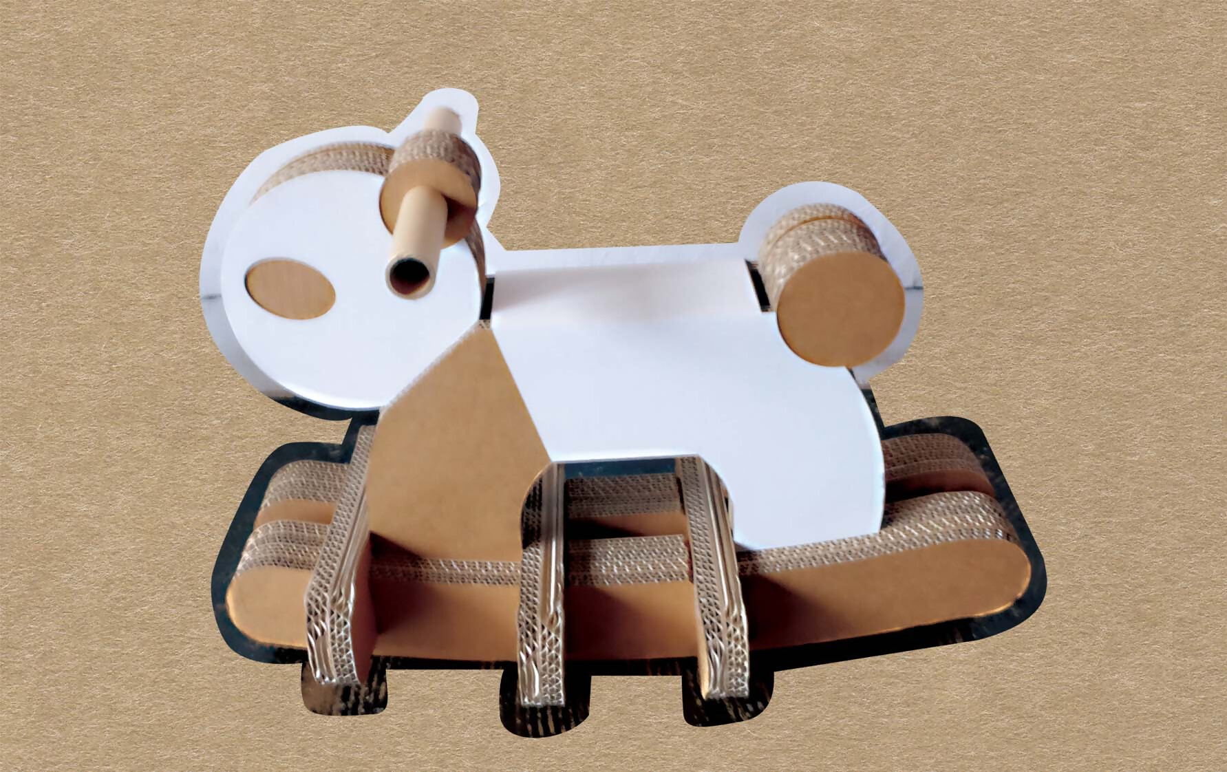 【ダンボール家具・トイ】ダンボールパンダゆらゆら｜ぱんだ おもちゃ 子ども 遊具 遊び 室内遊び かわいい