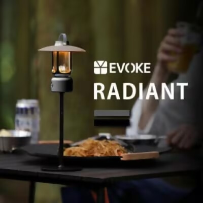 【EVOKE/イヴォーグ公式】 RADIANT ラディアント キャンプ用ランタン（グレー）｜ ランタン LED 充電式 ledランタン ランタンled ランタンシェード ランタンスタンド ランタン 照明 ライト コンパクト かわいい おしゃれ キャンプ アウトドア 懐中電灯 小型 RADIANT ラディアント 災害 防災 愛知県 岐阜県 名古屋 acct EVOKE