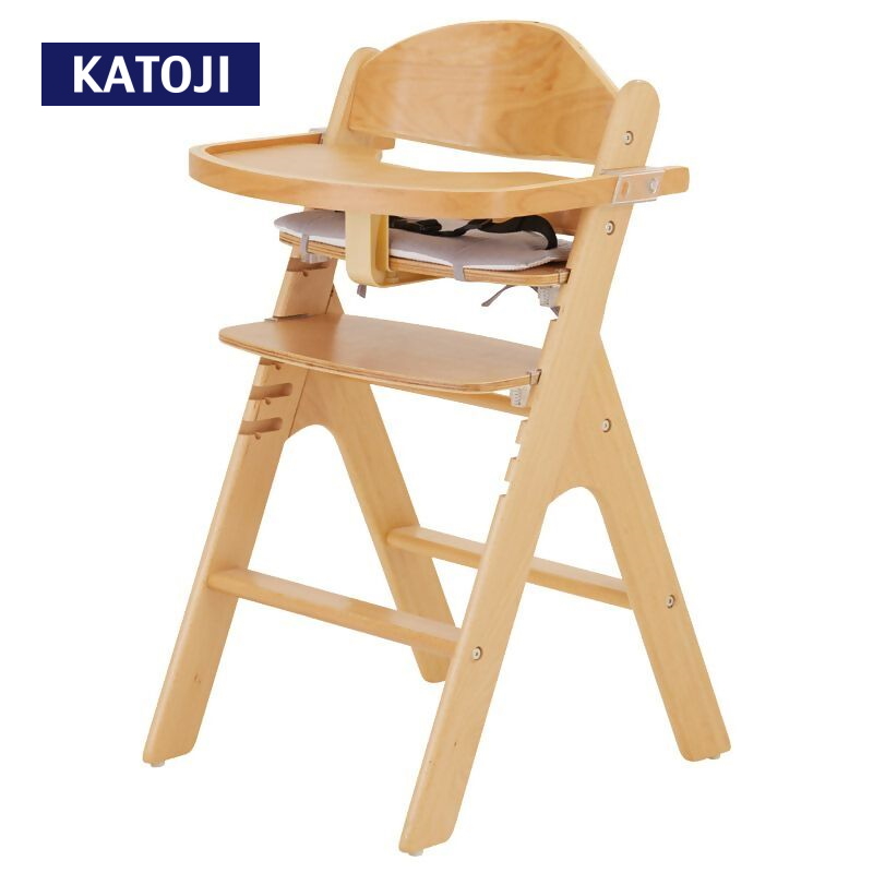 木製ハイチェア スワルン クッション付（ナチュラル）｜カトージ KATOJI 子ども 赤ちゃん 幼児 椅子 ブランド 子育て 家具 おしゃれ かわいい ハイチェア キッズチェア チャイルドチェア 木製 子供用 ナチュラル
