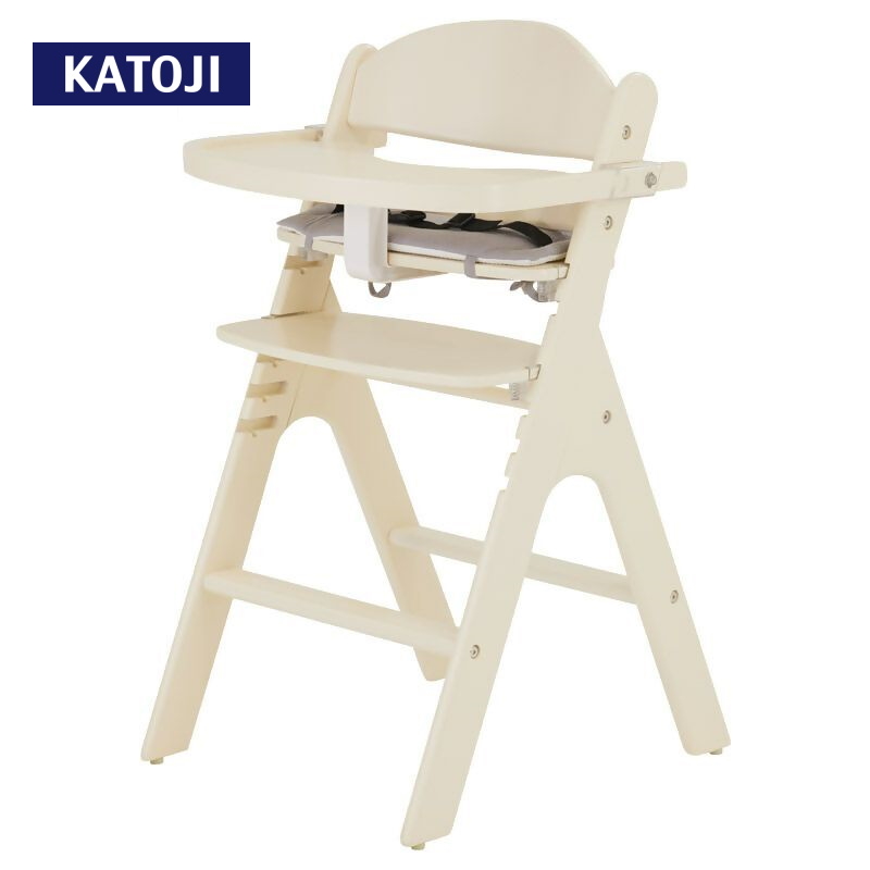 木製ハイチェア スワルン クッション付（プチバニラ）｜カトージ KATOJI 子ども 赤ちゃん 幼児 椅子 ブランド 子育て 家具 おしゃれ かわいい ハイチェア キッズチェア チャイルドチェア 木製 子供用 ナチュラル