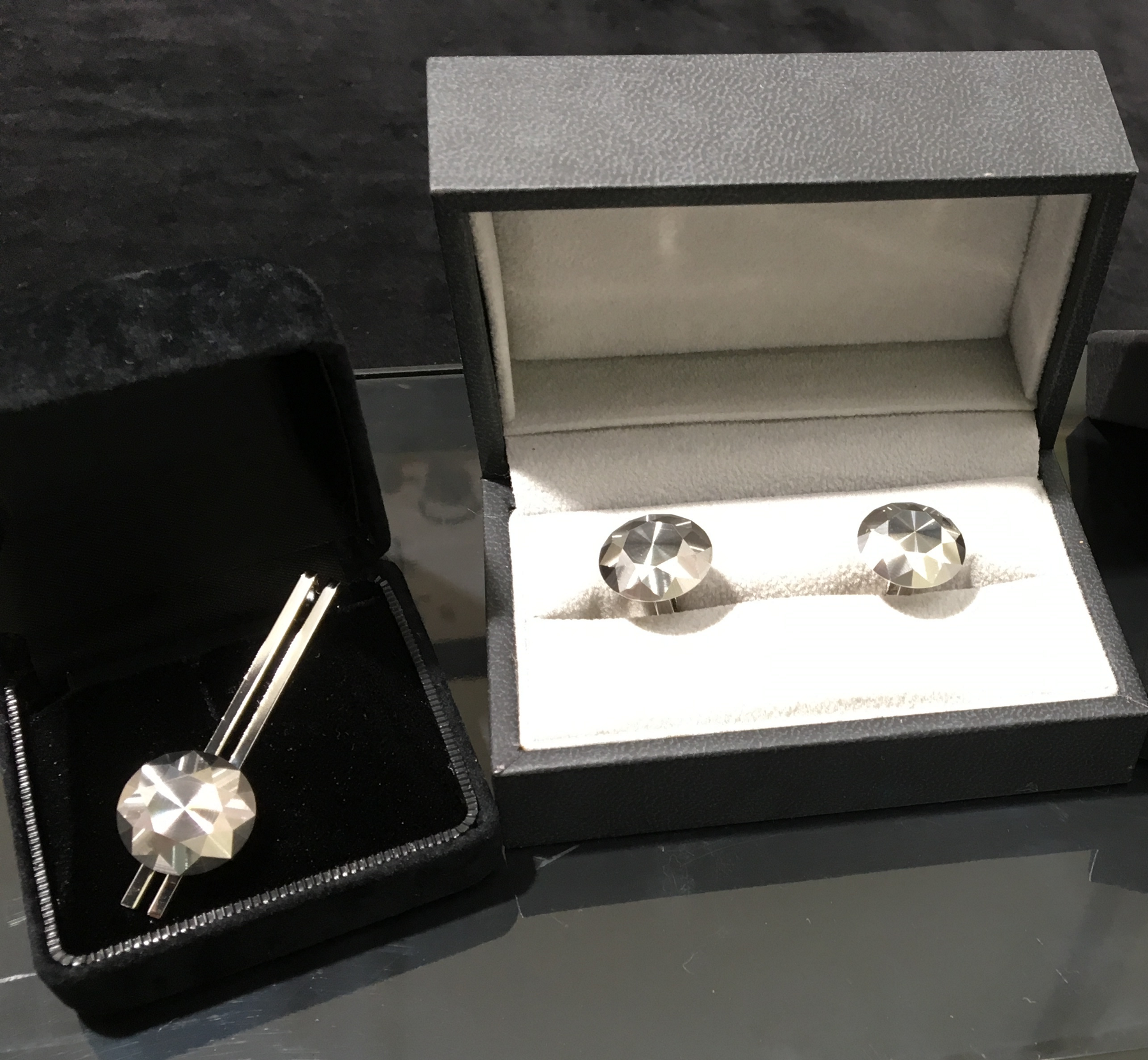 犬山ブランド ダイヤモンドカフス＆タイピンセット（ステンレス製）｜ ステンレス 金属加工　カフス タイピン アクセサリー プレゼント おしゃれ 身だしなみ エイト工業