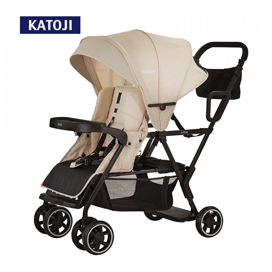 ベビーカー 二人でゴー（ベージュ）｜カトージ KATOJI ブランド 子育て お出かけ 2人乗り 二人乗り お散歩 子ども 子供 旅行 キッズ 兄弟 姉妹 コンパクト スタイリッシュ おしゃれ 赤ちゃん ベビー ベビーカー 2人でゴー