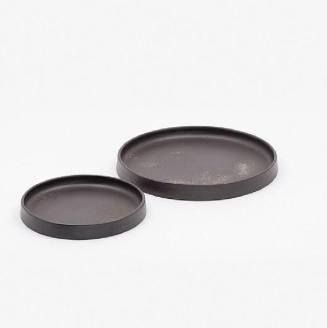佳窯 切立丸盤セット（バイフェロ）Φ21cm、Φ15.0cm