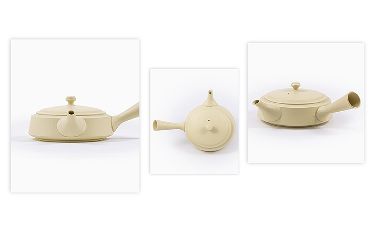 常滑焼急須　TAKASUKE　（shiro-2 横手右）