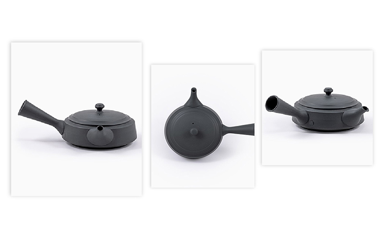 常滑焼急須　TAKASUKE　（kuro-3 横手左利き用）