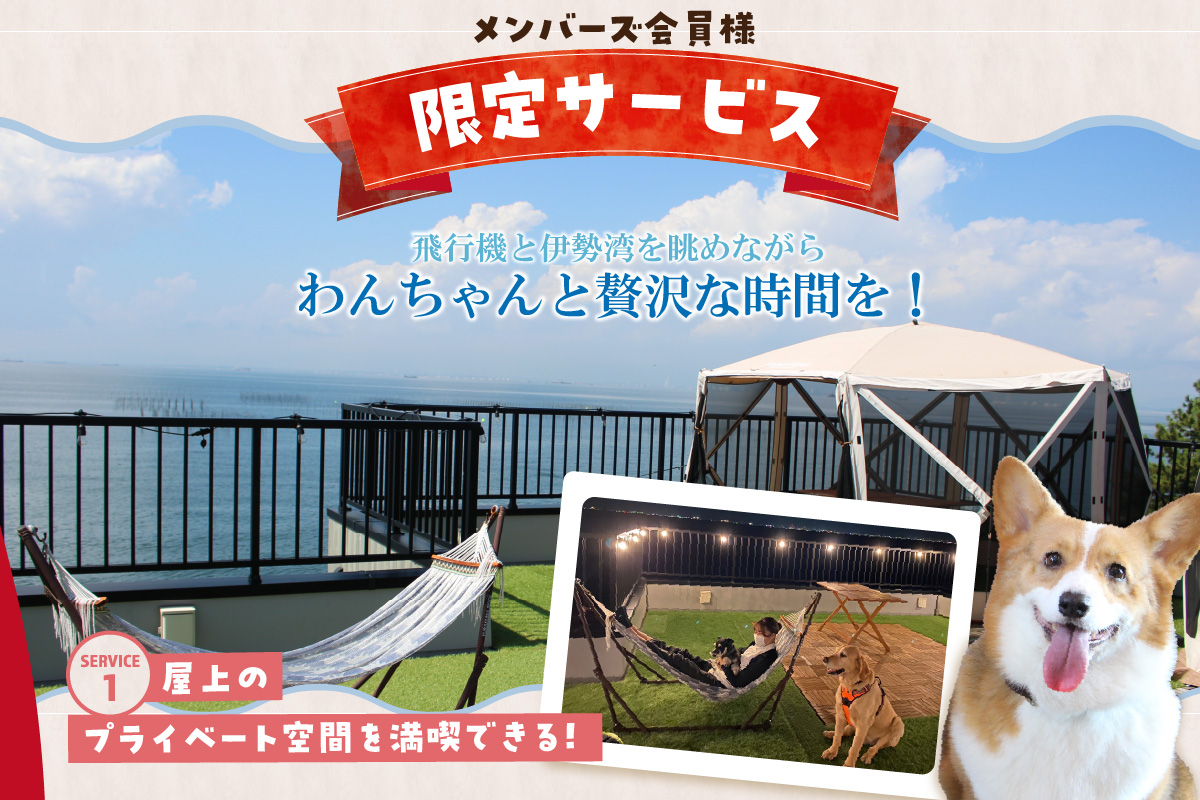 【海を一望できるドッグラン 利用チケット】トワテラメンバーズ＋年パス 2頭