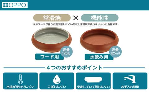 常滑焼 犬用食器 ２点set（フード＆水飲み）S