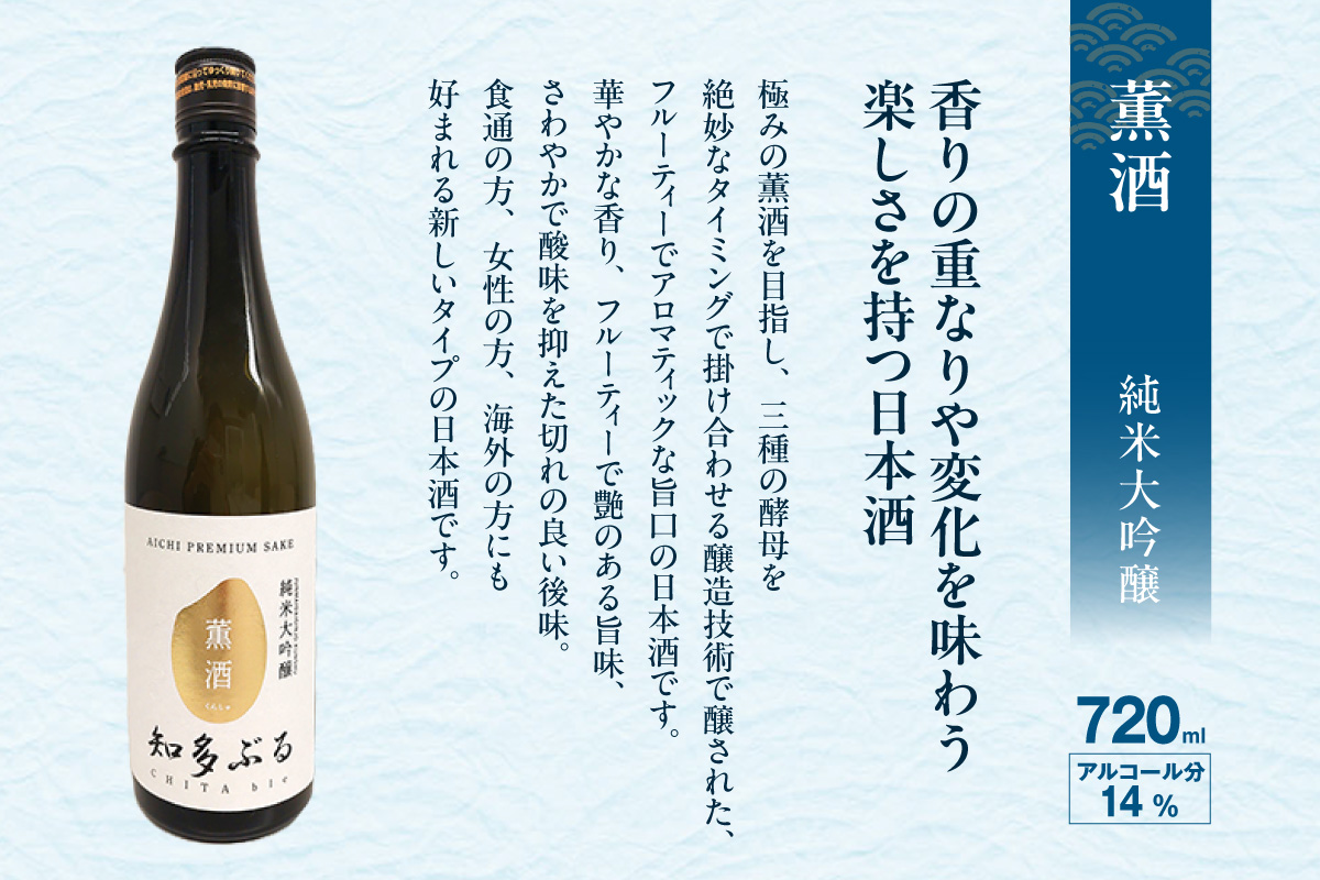【愛知の酒米】知多ぶる　純米大吟醸　薫酒　火入れ酒　720ml 日本酒 発酵 醸造 お酒 酒 大吟醸 純米酒 純米大吟醸 夢吟香 父の日 特別 贈答 プレゼント 年末 お正月 愛知県 常滑市
