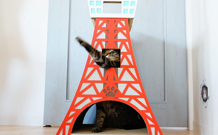 猫の爪とぎ　T型　にゃんずタワー