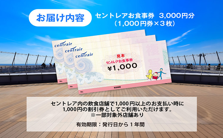 セントレアお食事券3,000円相当