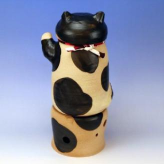 焜清窯　常滑焼焼酎サーバー 招き猫　黒猫