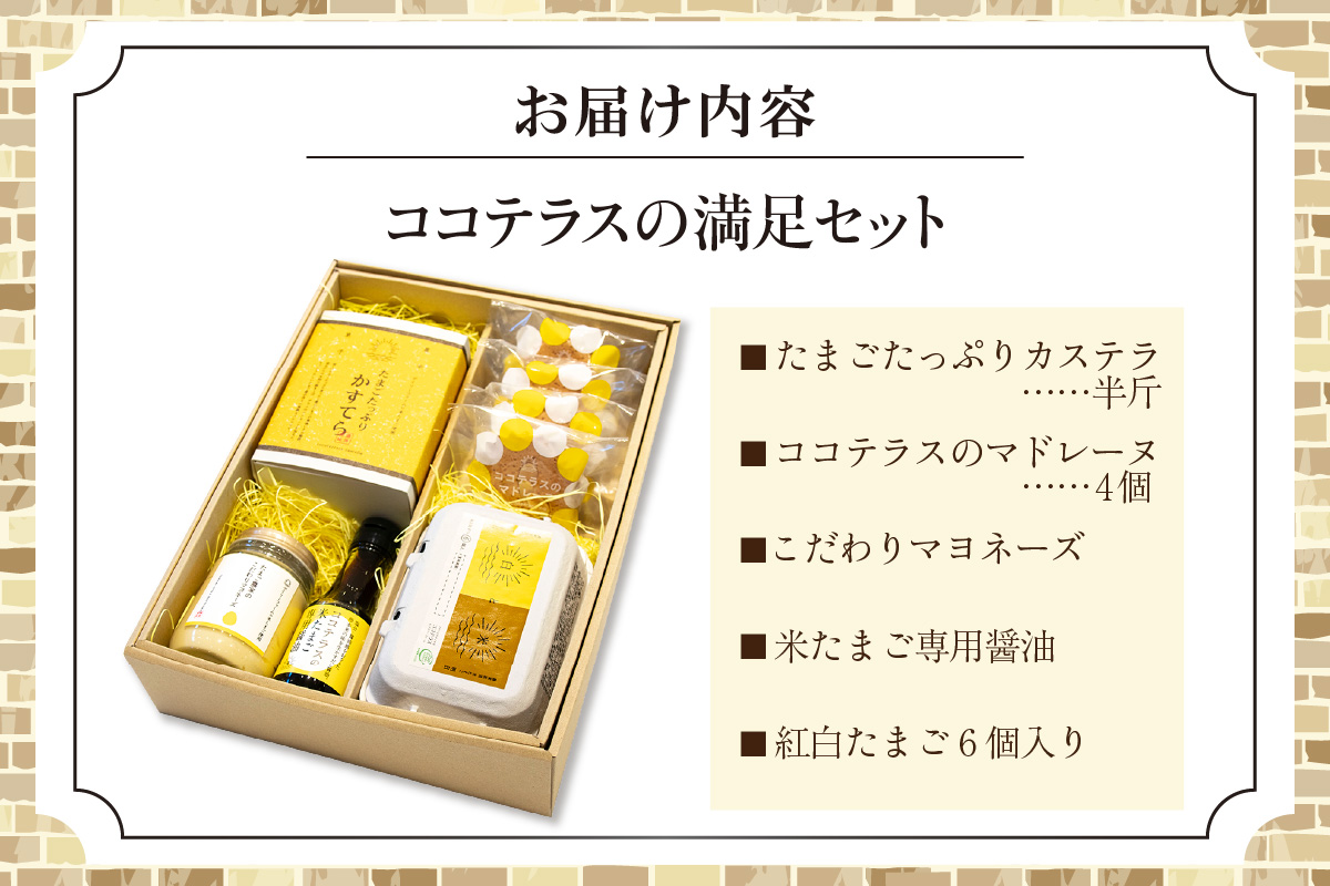 【お歳暮 外熨斗対応可能】ココテラスの満足セットココテラス デイリーファーム セット カステラ マドレーヌ マヨネーズ たまご 卵 朝日 明日 スイーツ お菓子 プレゼント 贈り物 ギフト ギフトセット お取り寄せ 愛知県 常滑市