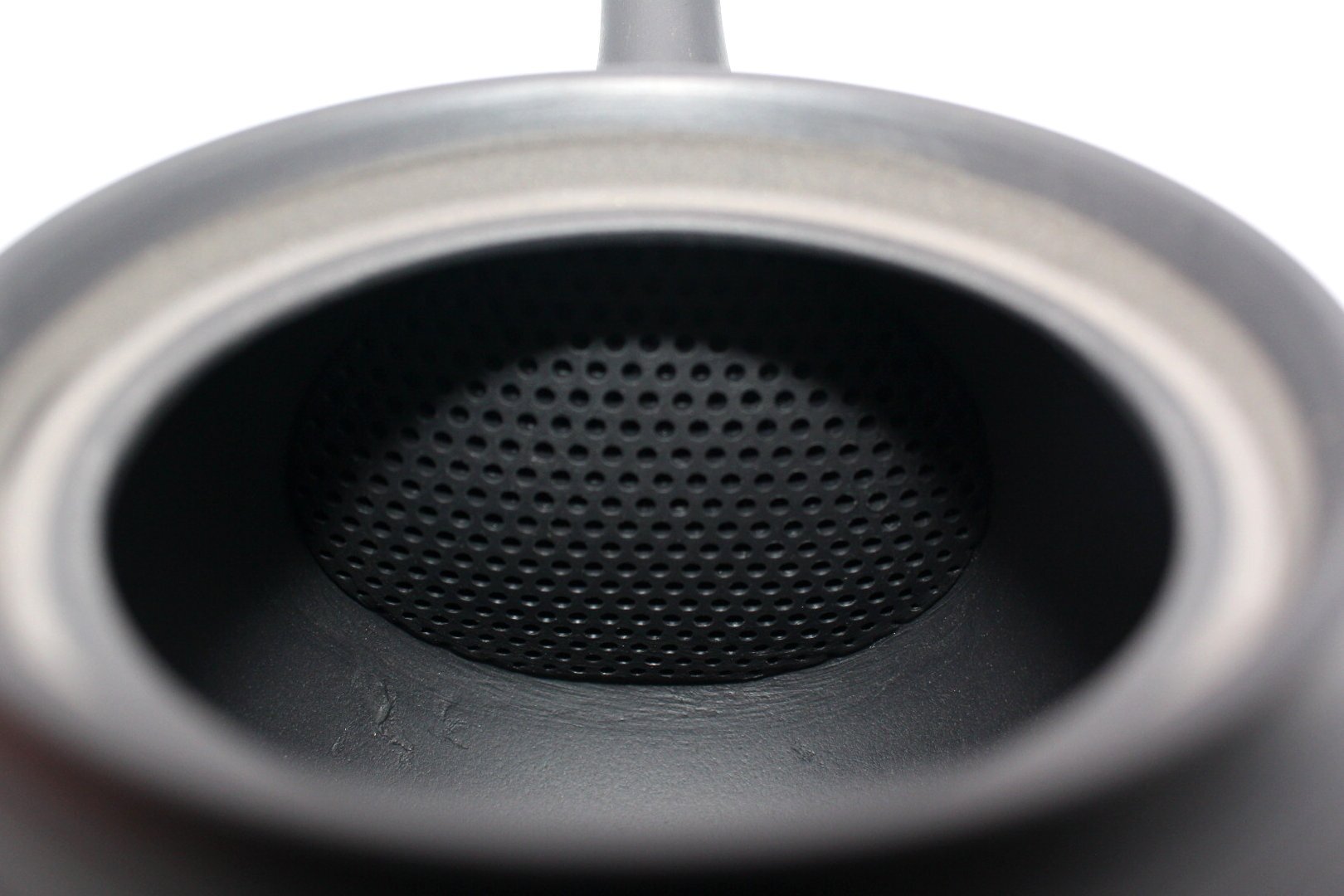 常滑焼　宝龍窯　黒窯変リングカット急須　セラメッシュ（陶製茶こし）| 常滑焼 急須 シンプルデザイン おしゃれ 焼き物 特産品 贈り物 プレゼント とこ販 茶器 和食器 陶器 陶磁器 ティーポット キッチン用品 キッチン雑貨 日本製 食器 紅茶 日本茶 愛知県 常滑市