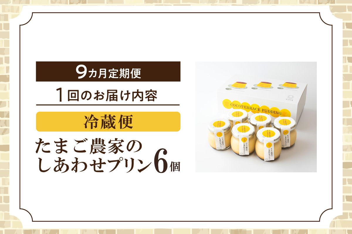 【定期便9ヶ月】たまご農家のしあわせプリン 6個セット