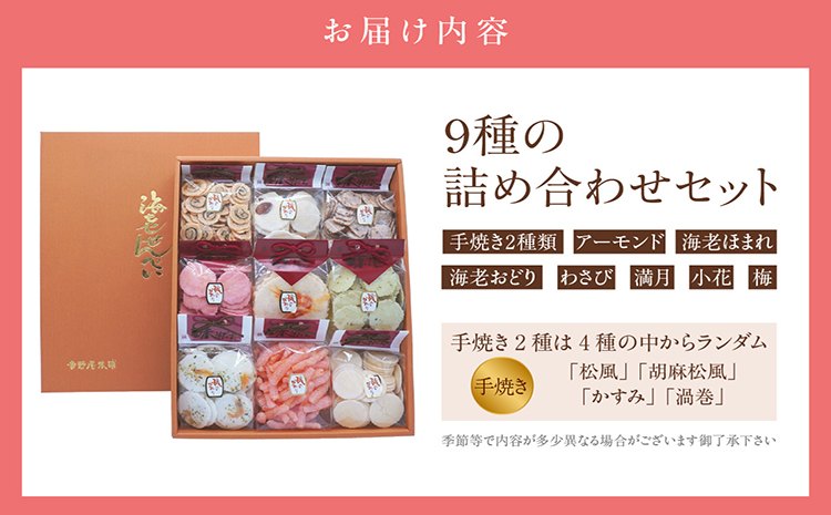 手焼きえびせんべい　人気おすすめ9種の詰め合わせセット