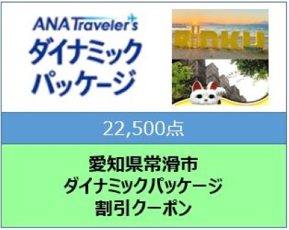 愛知県常滑市 ANAトラベラーズダイナミックパッケージ割引クーポン22,500点分: 常滑市ANAのふるさと納税