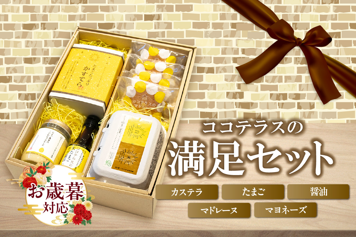 【お歳暮 外熨斗対応可能】ココテラスの満足セットココテラス デイリーファーム セット カステラ マドレーヌ マヨネーズ たまご 卵 朝日 明日 スイーツ お菓子 プレゼント 贈り物 ギフト ギフトセット お取り寄せ 愛知県 常滑市