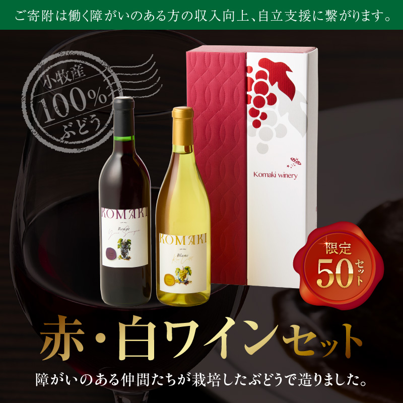 小牧ワイナリー 赤・白ワイン２本セット【限定50セット】（小牧産ぶどう100％使用）