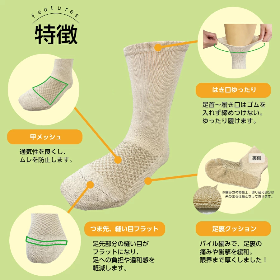 糖尿病用靴下「らくした」