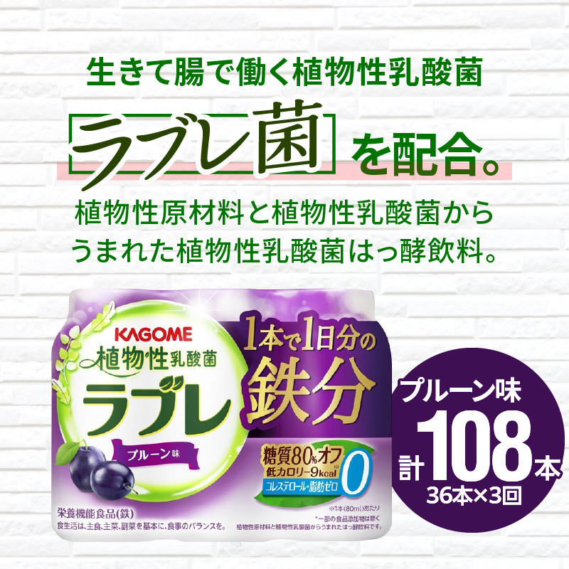 【3ヶ月定期便】植物性乳酸菌ラブレ　1日分の鉄分36本（計108本） [052S10-T]