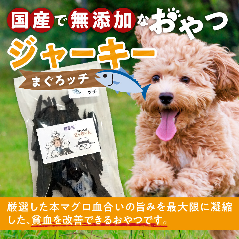 犬猫用　国産無添加おやつジャーキー　まぐろッチ（本マグロ血合い）（魚）
