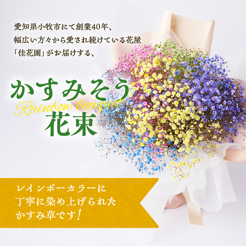【佳花園】レインボーかすみそう 花束