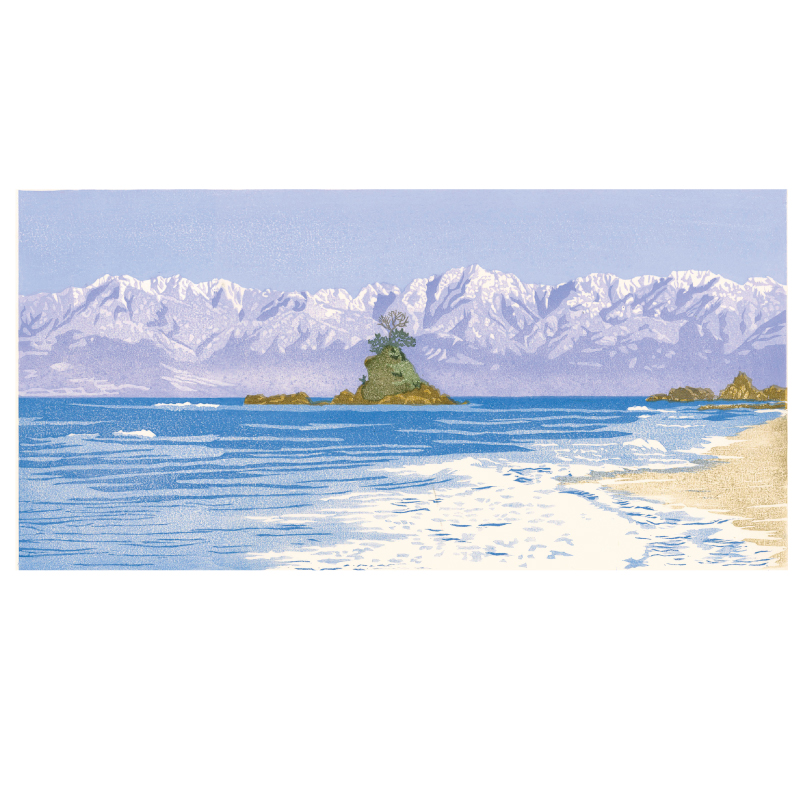 版画「立山連峰」 版画 立山連峰 額装 絵画 木版画家 陶山 俊一 小牧市